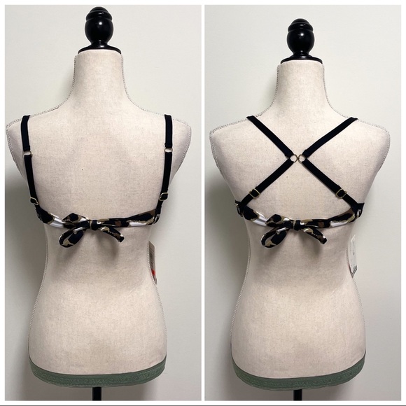Swim Systems Animal Print Convertible Straps Underwire Push Up Bikini Top Small - Picture 4 of 12
